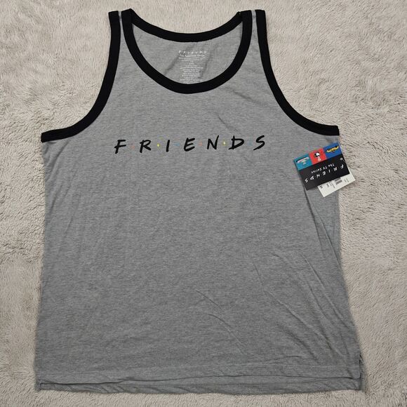 Friends TV Show Logo Ringer Tank Top Shirt Women's Juniors XXL Gray NWT - Picture 1 of 4